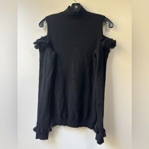 Cashmere Charter Club Black Ruffle Sweater